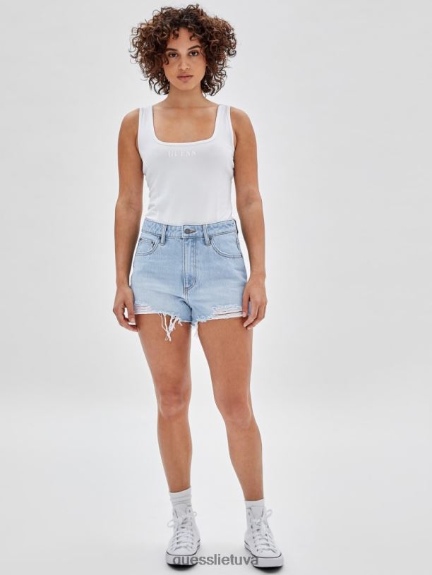 unisex GUESS 6NLN122 drabužiai eik fez lt nusiprausti originalus rinkinys sunaikinti džinsiniai šortai