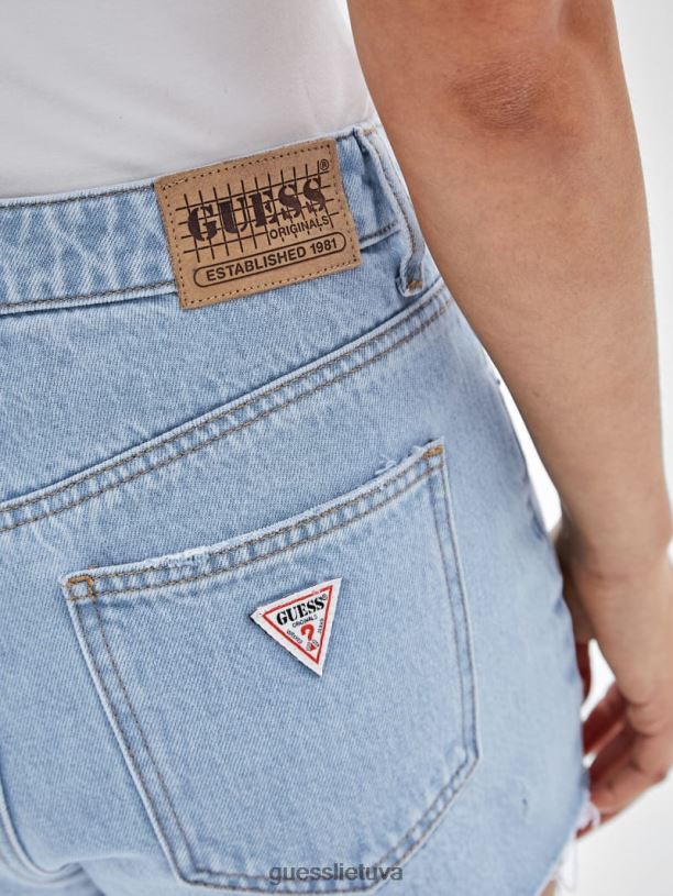 unisex GUESS 6NLN122 drabužiai eik fez lt nusiprausti originalus rinkinys sunaikinti džinsiniai šortai