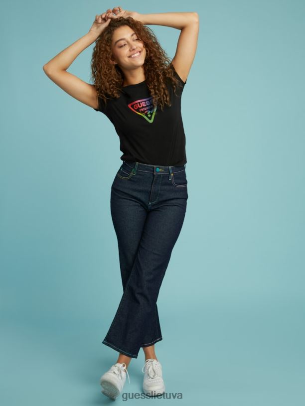 unisex GUESS 6NLN1284 drabužiai juodas „Friendswithyou“ logotipas kūdikių marškinėliai