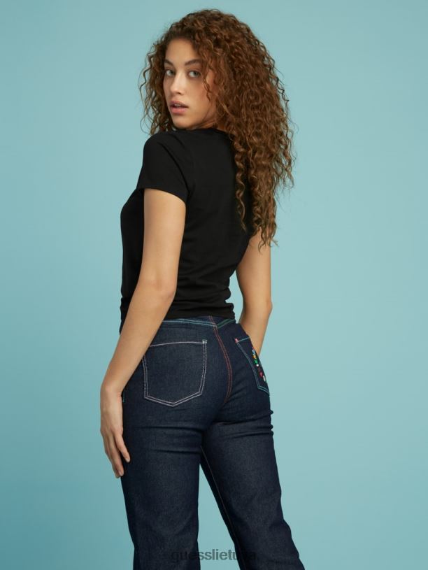 unisex GUESS 6NLN1284 drabužiai juodas „Friendswithyou“ logotipas kūdikių marškinėliai