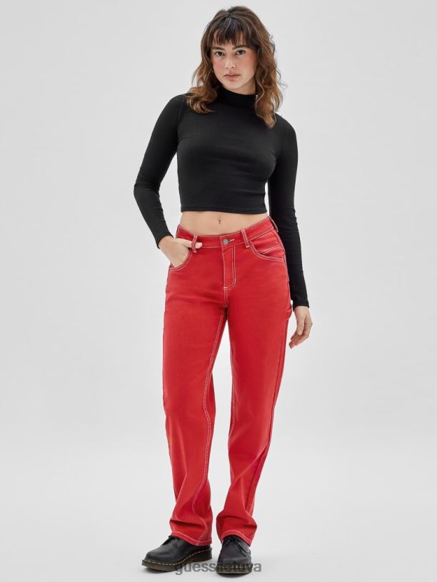 unisex GUESS 6NLN1304 drabužiai juodas originalus palaidinis kaklelis ilgomis rankovėmis