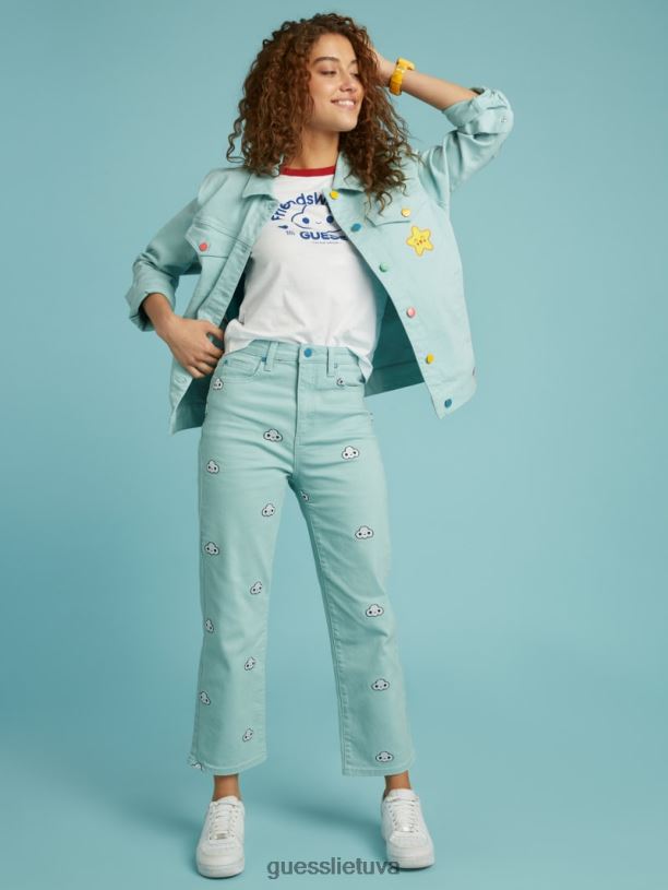 unisex GUESS 6NLN1348 drabužiai grynai baltas multi draugai su tavimi ringer marškinėliai