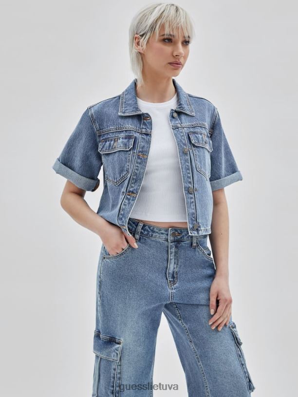 unisex GUESS 6NLN1371 drabužiai go donna vidutinio plovimo originalūs džinsiniai darbuotojų marškinėliai