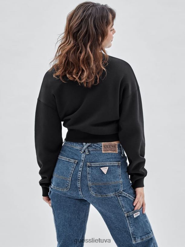 unisex GUESS 6NLN1381 drabužiai juodas megztinis su originaliu logotipu