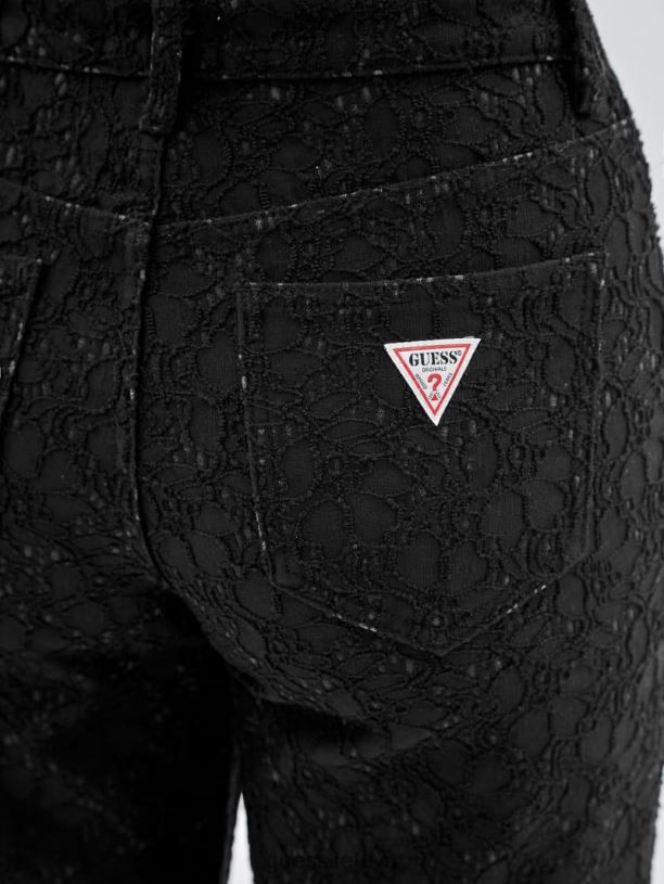 unisex GUESS 6NLN149 drabužiai juodas originalūs nėriniuoti džinsai plačiomis kojomis