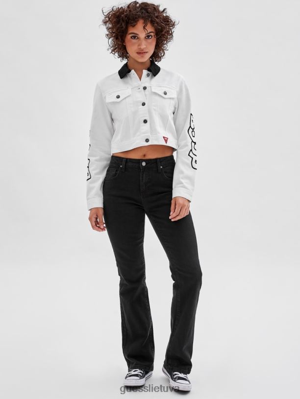 unisex GUESS 6NLN158 drabužiai juodas originalūs x betty boop bootcut džinsai