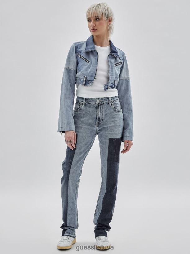 unisex GUESS 6NLN1748 drabužiai perdirbtas vidutinio plovimo mult originali x homeboy perdirbta džinsinė moto striukė