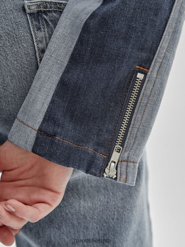 unisex GUESS 6NLN1748 drabužiai perdirbtas vidutinio plovimo mult originali x homeboy perdirbta džinsinė moto striukė