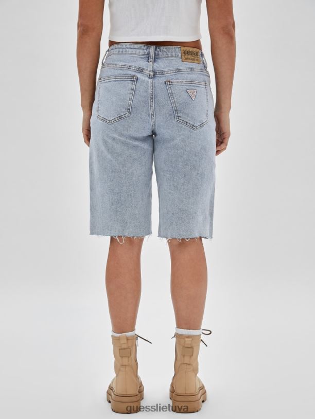 unisex GUESS 6NLN176 drabužiai eik jackie rūgštiniu plovimu originalūs džinsiniai bermudiniai šortai