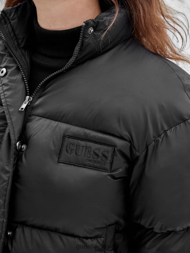 unisex GUESS 6NLN1800 drabužiai juodas originali pūkinė striukė