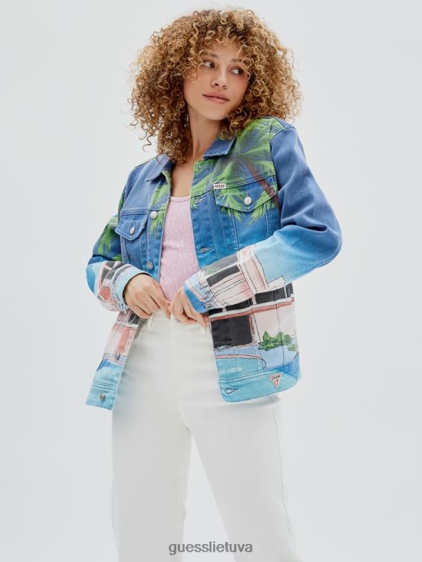 unisex GUESS 6NLN1812 drabužiai senovinis prie baseino originali sunnyside džinsinė striukė