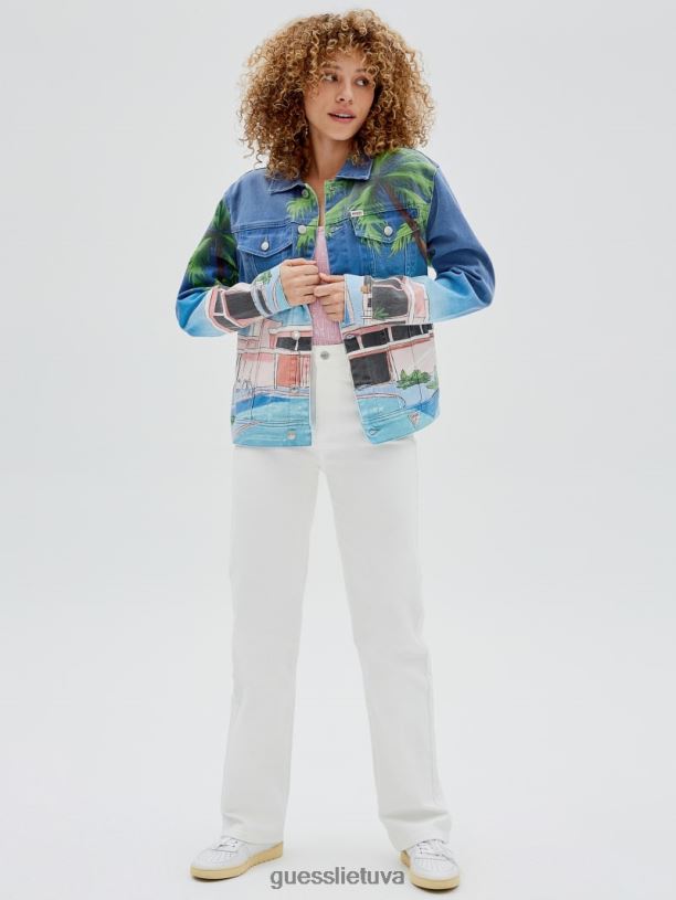 unisex GUESS 6NLN1812 drabužiai senovinis prie baseino originali sunnyside džinsinė striukė