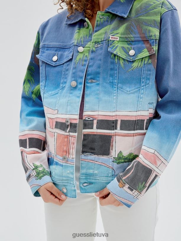 unisex GUESS 6NLN1812 drabužiai senovinis prie baseino originali sunnyside džinsinė striukė