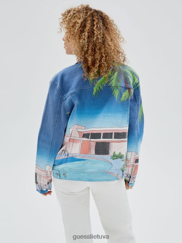 unisex GUESS 6NLN1812 drabužiai senovinis prie baseino originali sunnyside džinsinė striukė