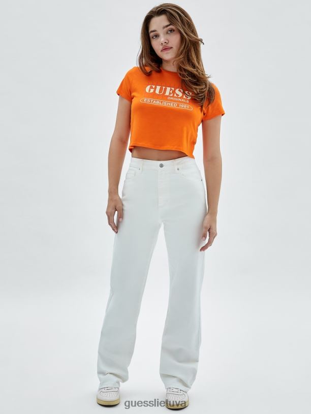 unisex GUESS 6NLN2168 drabužiai eik ekru plauti originalus mamos džinsų komplektas