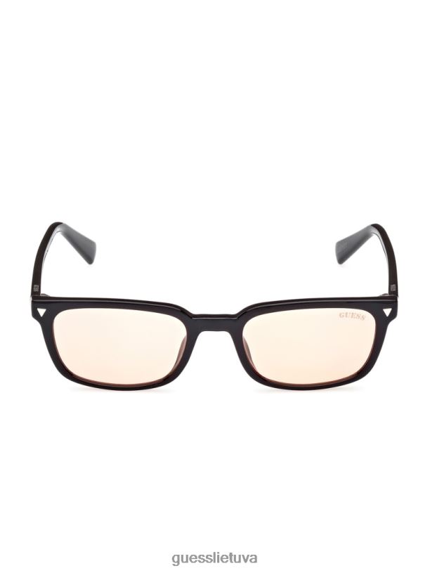 unisex GUESS 6NLN3740 priedas juodas originalūs stačiakampiai saulės akiniai