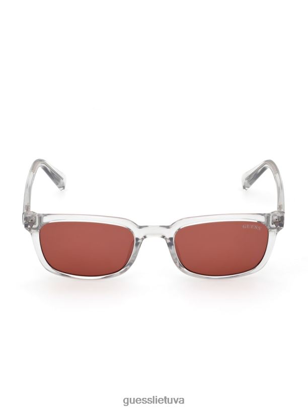 unisex GUESS 6NLN3744 priedas pilka originalūs stačiakampiai saulės akiniai