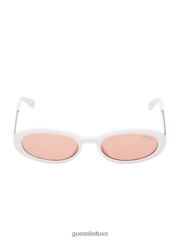 unisex GUESS 6NLN3745 priedas baltas originalūs ovalūs akiniai nuo saulės