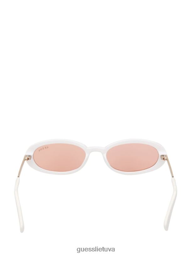 unisex GUESS 6NLN3745 priedas baltas originalūs ovalūs akiniai nuo saulės
