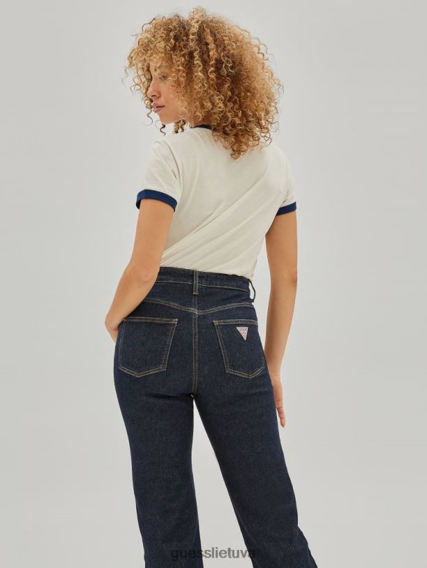 unisex GUESS 6NLN1244 drabužiai balandis baltas Originalus ringer marškinėliai