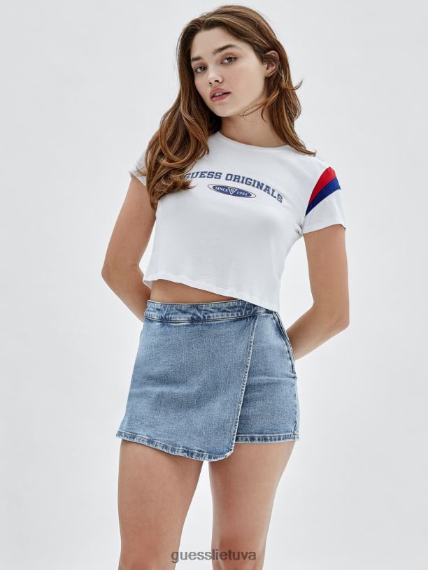 unisex GUESS 6NLN1310 drabužiai visiškai baltas originalūs marškinėliai kūdikiui