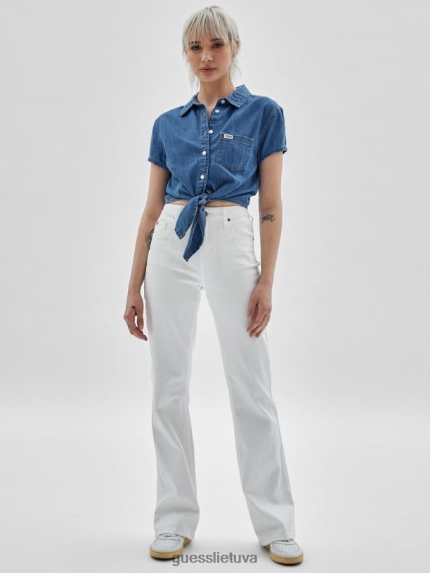 unisex GUESS 6NLN1356 drabužiai eik vidutiniam ruthie plauti originalūs džinsiniai marškiniai su kaklaraiščiu