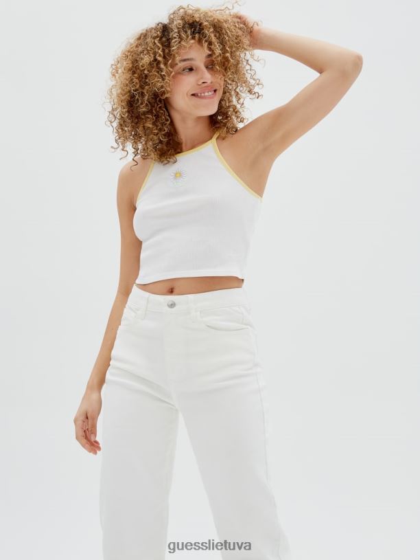 unisex GUESS 6NLN1493 drabužiai visiškai baltas originalus ringer bakas