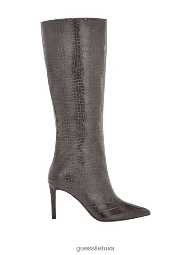 moterys GUESS 6NLN3523 avalynė tamsiai rudas Dayton dirbtinės odos batai iki kelių