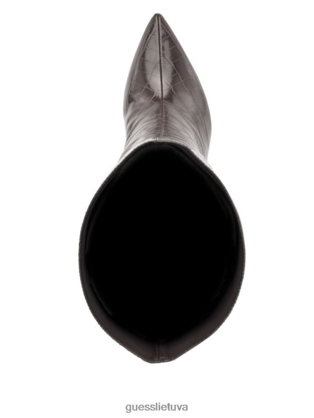 moterys GUESS 6NLN3523 avalynė tamsiai rudas Dayton dirbtinės odos batai iki kelių