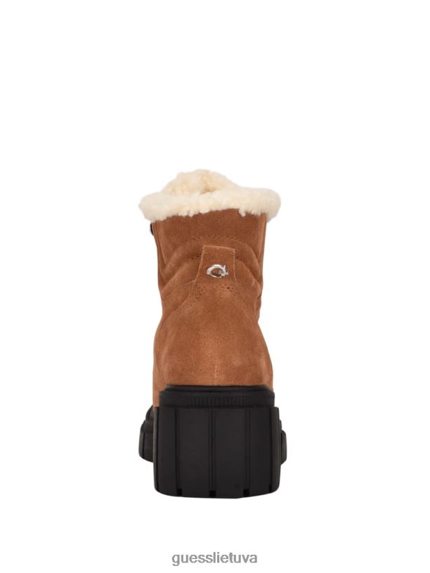 moterys GUESS 6NLN3538 avalynė kaštonų rudos spalvos kiele sherpa pamušalu turistiniai batai