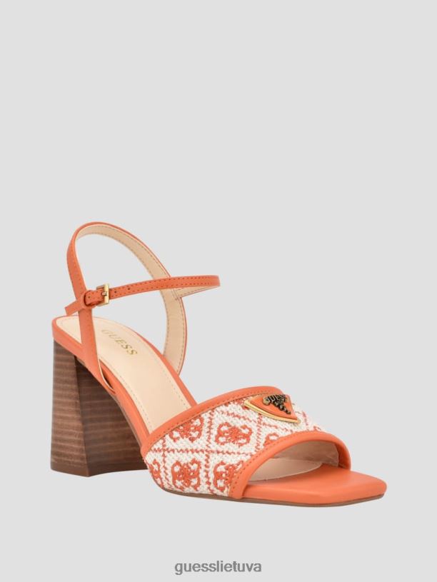 moterys GUESS 6NLN3383 avalynė oranžinė glaven atviri blokiniai kulnai