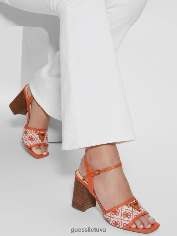 moterys GUESS 6NLN3383 avalynė oranžinė glaven atviri blokiniai kulnai
