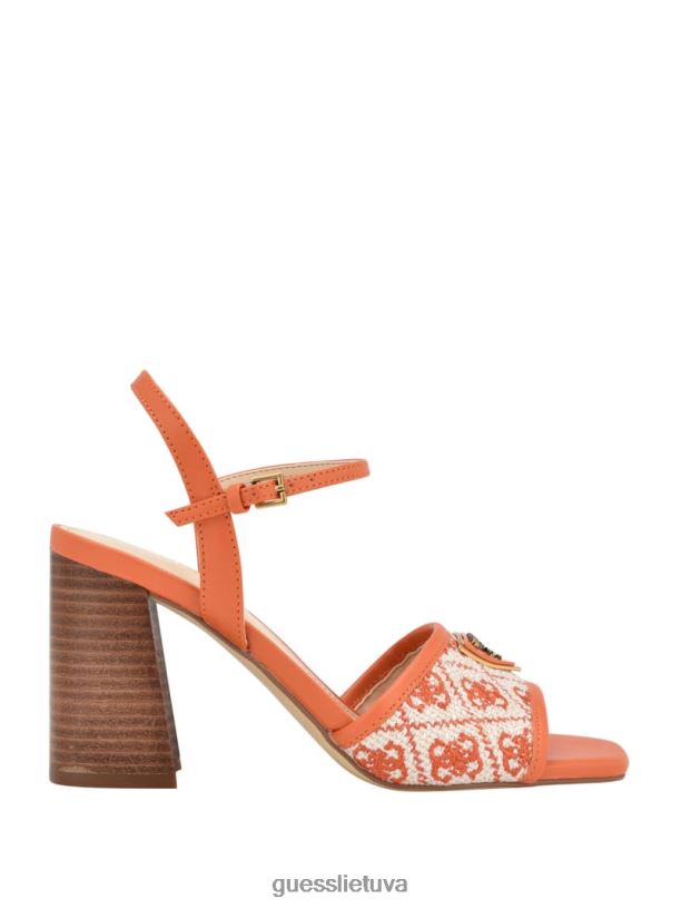moterys GUESS 6NLN3383 avalynė oranžinė glaven atviri blokiniai kulnai