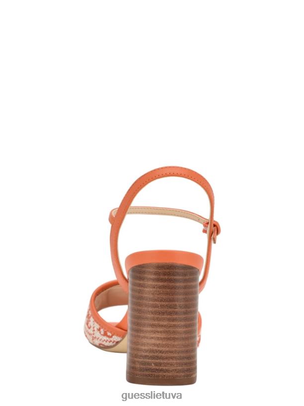 moterys GUESS 6NLN3383 avalynė oranžinė glaven atviri blokiniai kulnai