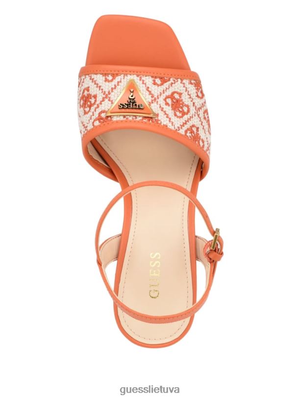 moterys GUESS 6NLN3383 avalynė oranžinė glaven atviri blokiniai kulnai
