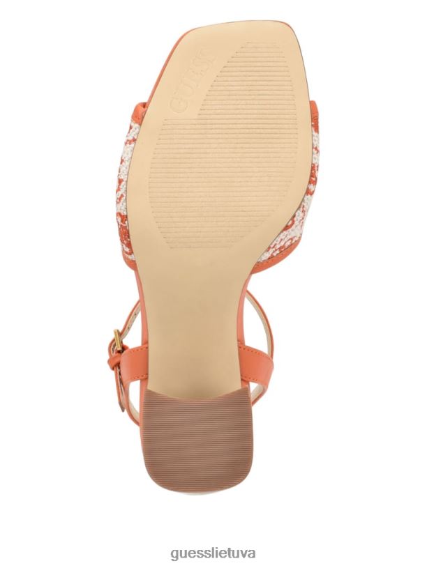moterys GUESS 6NLN3383 avalynė oranžinė glaven atviri blokiniai kulnai