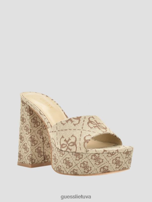 moterys GUESS 6NLN3385 avalynė vidutinio rudumo jadah logotipo platforminiai aukštakulniai