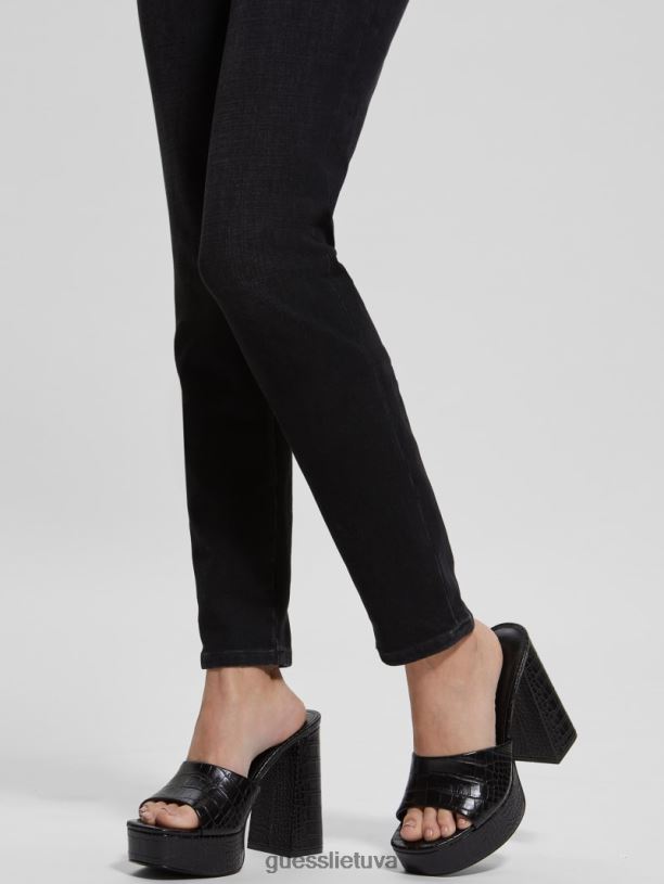 moterys GUESS 6NLN3386 avalynė juodas Jadah krokodilu įspausti platforminiai aukštakulniai