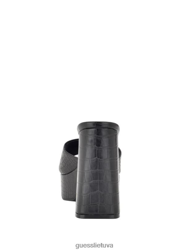 moterys GUESS 6NLN3386 avalynė juodas Jadah krokodilu įspausti platforminiai aukštakulniai