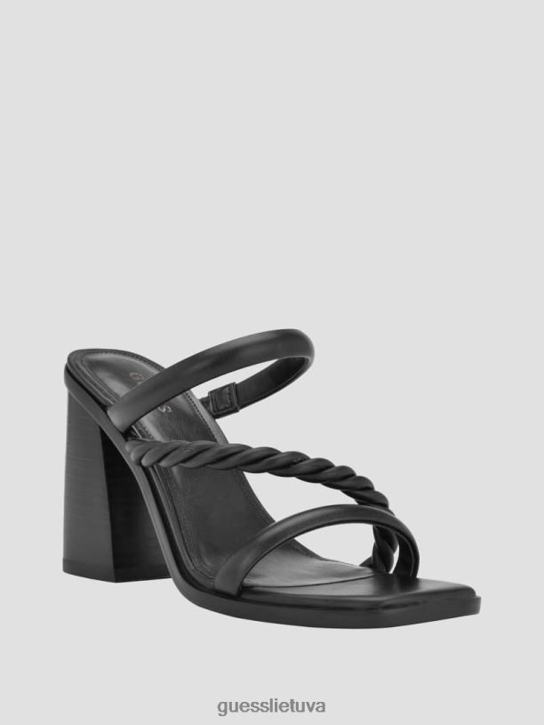 moterys GUESS 6NLN3411 avalynė juodas mediniai sandalai su barper juostele