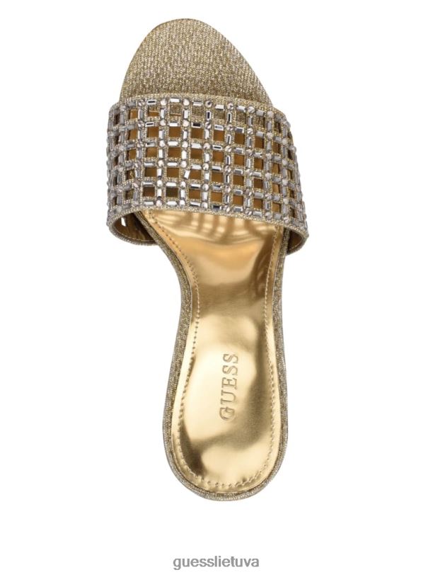 moterys GUESS 6NLN3434 avalynė auksas madingi kalnų krištolinio narvelio dirželio kulnai
