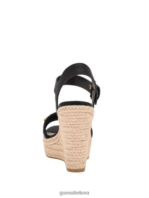 moterys GUESS 6NLN3460 avalynė juodas hisley pleištiniai sandalai