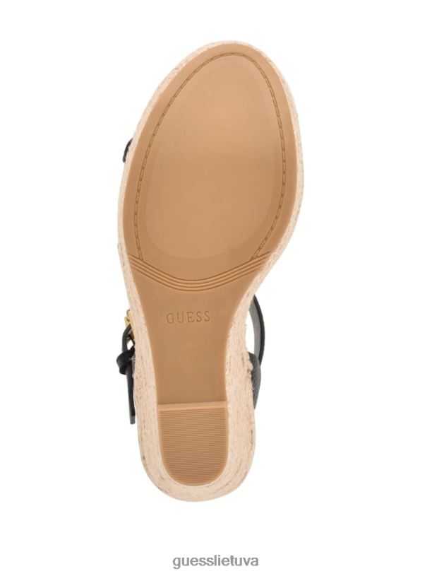 moterys GUESS 6NLN3460 avalynė juodas hisley pleištiniai sandalai