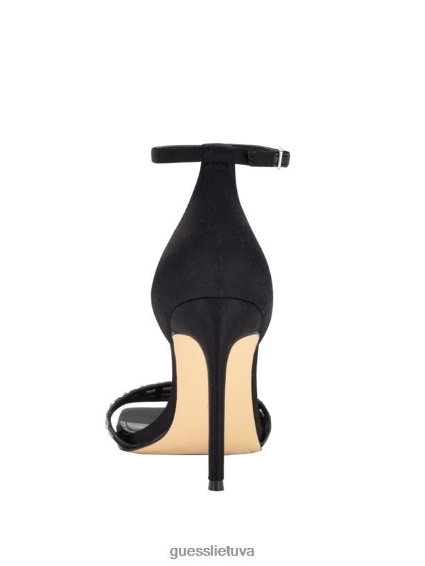 moterys GUESS 6NLN3492 avalynė juodas burių kalnų krištolas narvelyje su dirželiais kulniukai