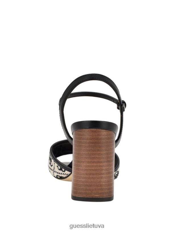 moterys GUESS 6NLN3384 avalynė juodas glaven atviri blokiniai kulnai