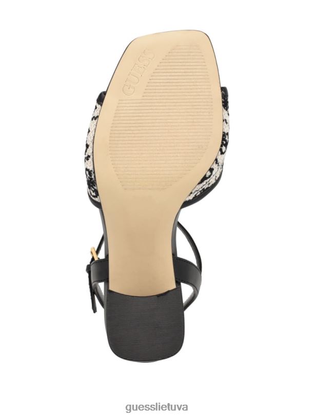 moterys GUESS 6NLN3384 avalynė juodas glaven atviri blokiniai kulnai