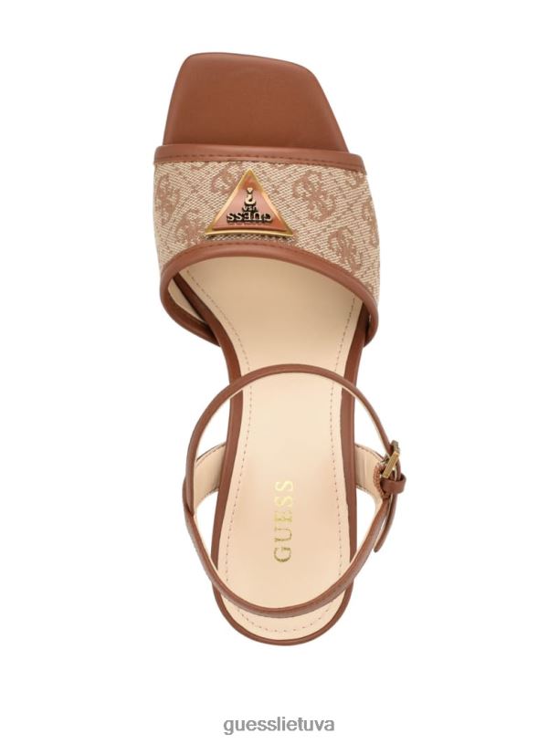 moterys GUESS 6NLN3416 avalynė vidutinio rudumo glaven atviri blokiniai kulnai