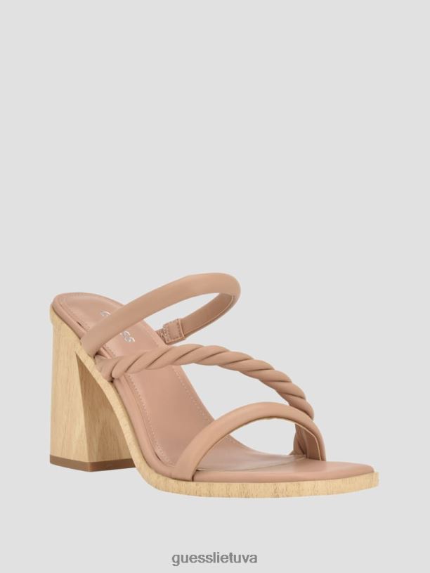 moterys GUESS 6NLN3441 avalynė lengvas natūralus 110 mediniai sandalai su barper juostele