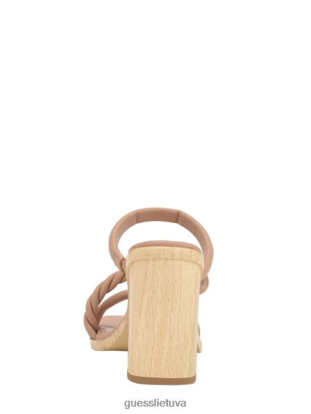 moterys GUESS 6NLN3441 avalynė lengvas natūralus 110 mediniai sandalai su barper juostele