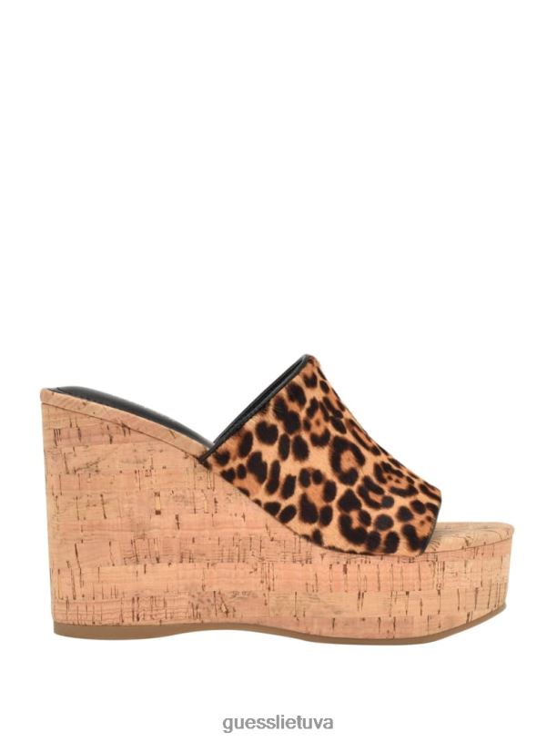 moterys GUESS 6NLN3464 avalynė vidutinio rudumo jeniziniai pleištiniai sandalai